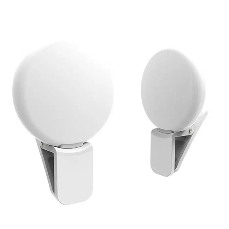 Luz de preenchimento universal para selfies em celulares, lâmpada LED portátil para vídeos ao vivo, acessórios para smartphones e iPhone, luz com clipe de carregamento USB