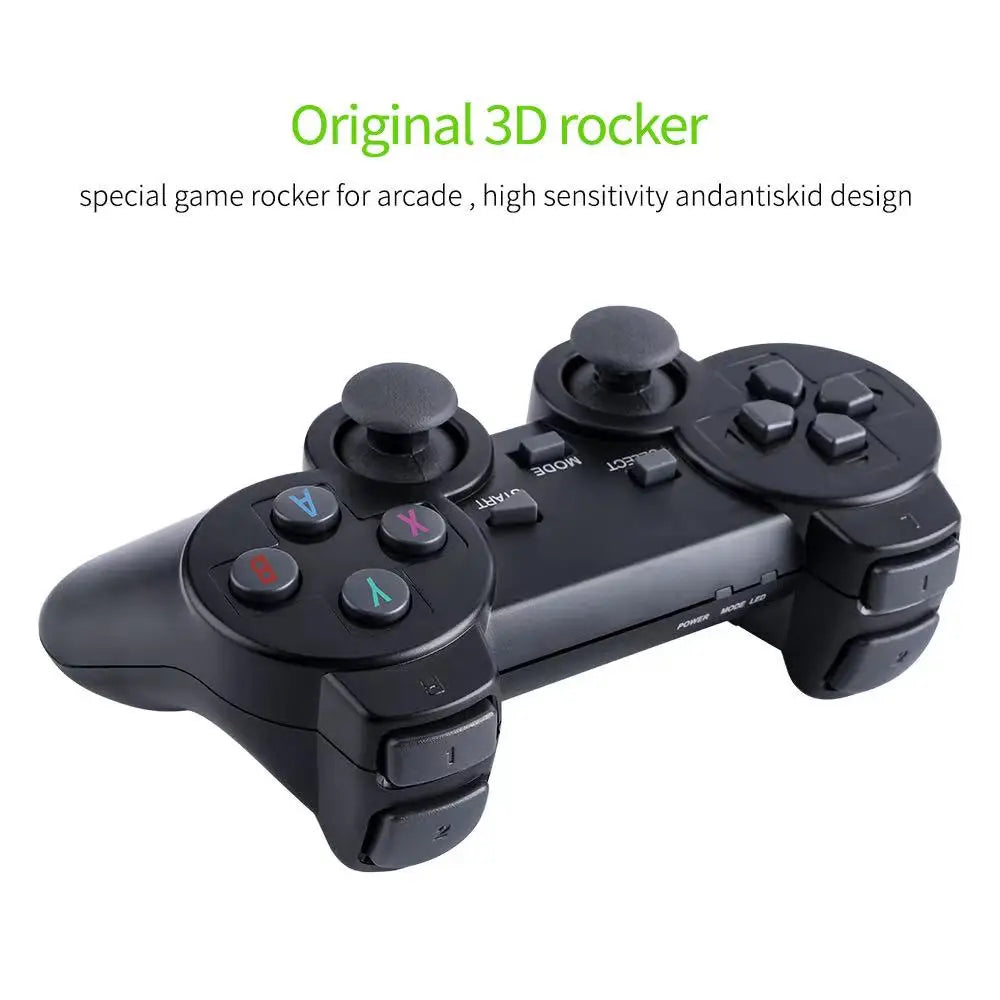 Atualização do console de videogame retrô 2.4G sem fio, console de jogo 4K, 20.000 jogos, 64G, console de jogo portátil Dendy para GBA/FC/PS1/MD