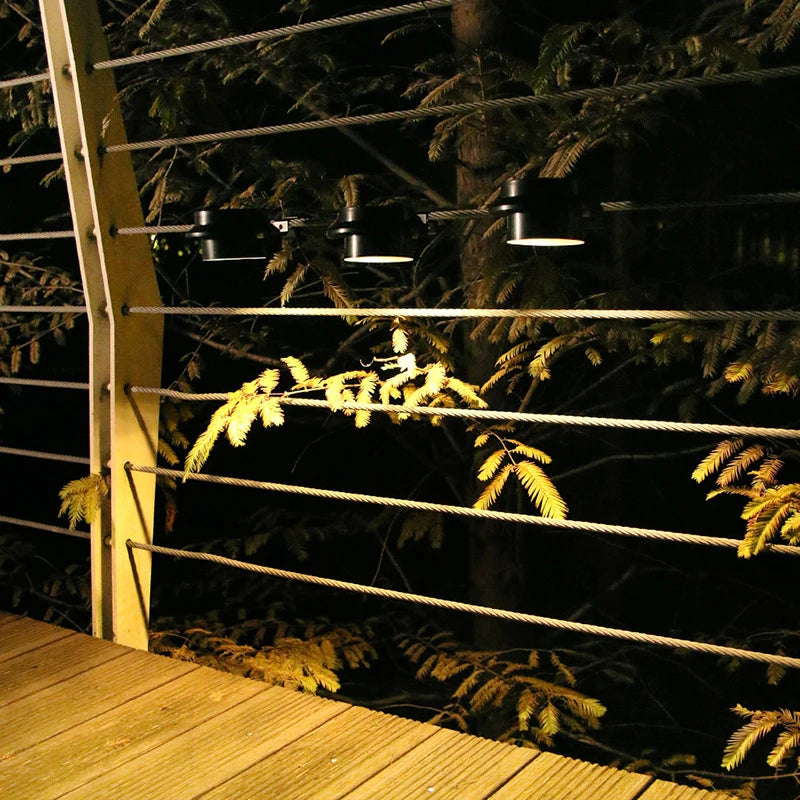 Luminária de parede à prova d'água com energia solar 3LED para calha, luz noturna branca e quente para cerca, caminho de jardim, luminária LED decorativa para acampamento