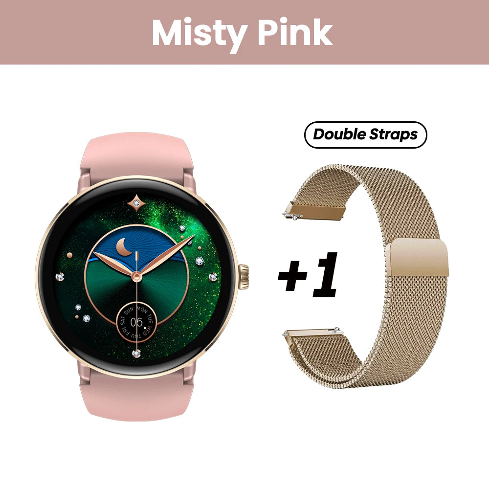 O NOVO Zeblaze Lily 2 2025, Smartwatch Feminino com Chamadas por Voz, Tela AMOLED de 1,2" e Pulseira Dupla, Relógio Inteligente Esportivo para Gestão da Saúde