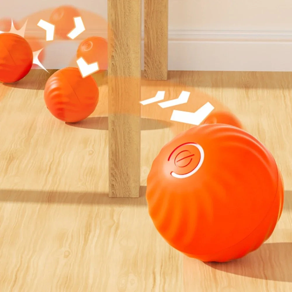 Bola de brinquedo para cachorro com movimento automático, bola de brinquedo inteligente USB com salto giratório e brinquedo interativo para mastigar cachorro, bola de brinquedo para filhotes