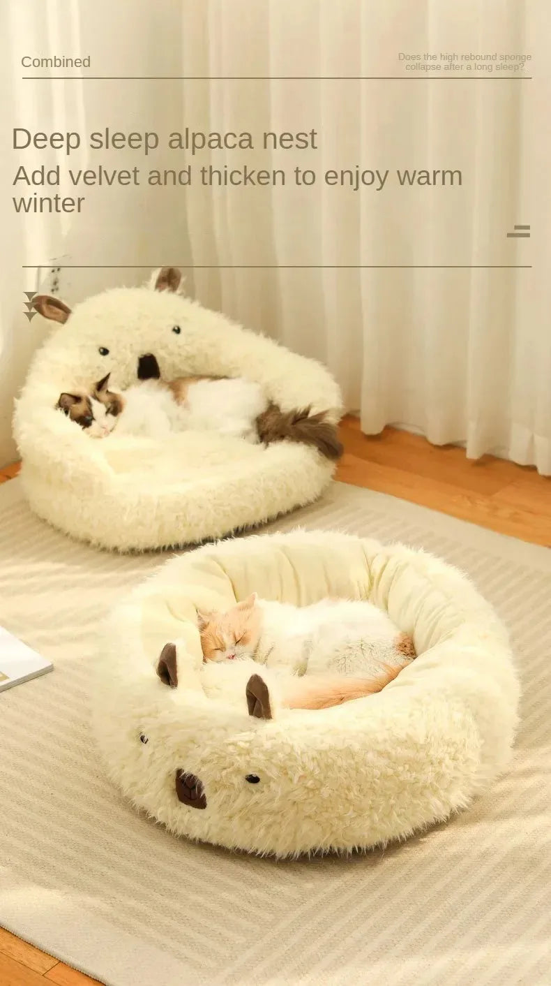 Bed for Cats Warm Cushions Accessories Pet Products Winter Supplies Dog Mat Goods Things Beds Accessory Puppy Basket House