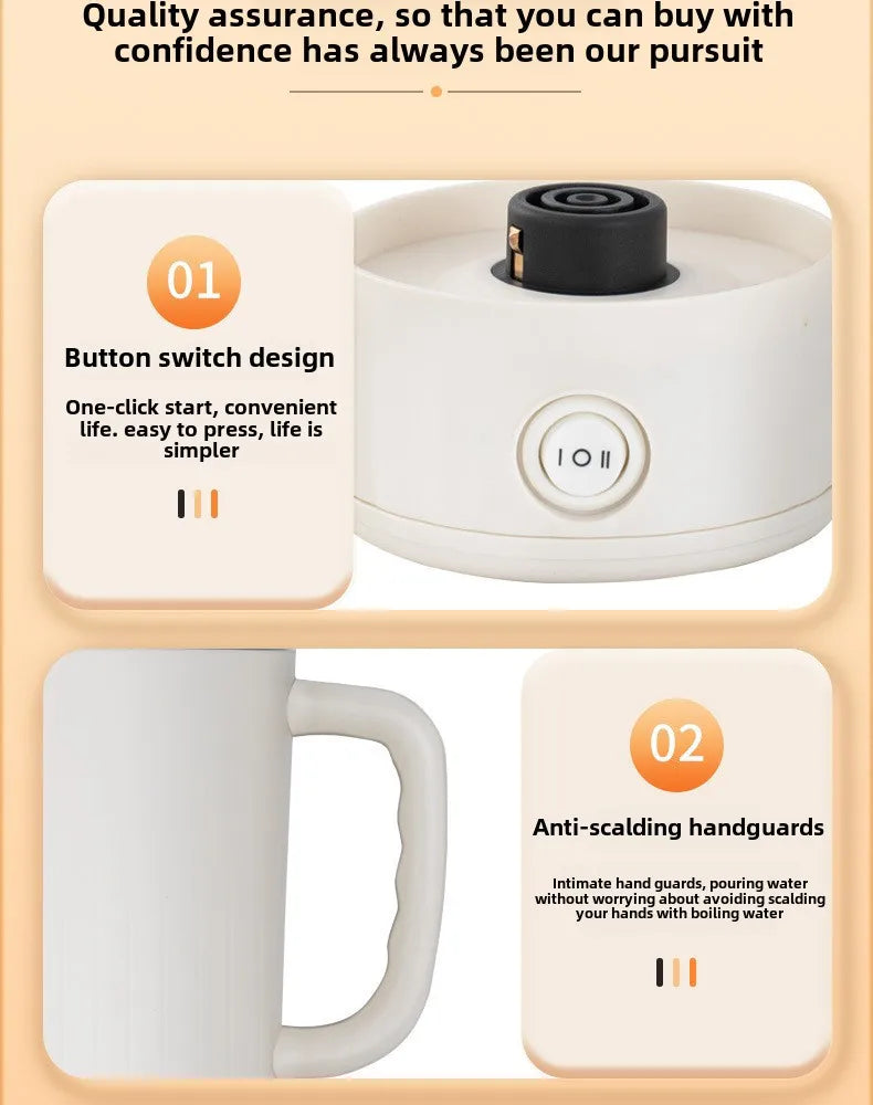 Chaleira dobrável para viagem, pequena chaleira dobrável portátil para áreas externas, aço inoxidável 304, chaleira elétrica