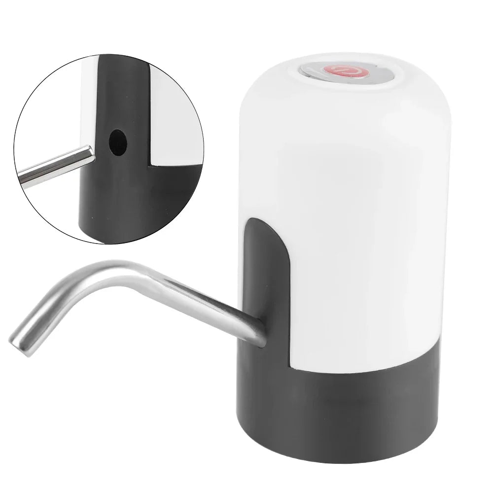 Dispositivo elétrico de bombeamento automático de água com luz LED azul, recarregável, portátil, sem fio, com carregamento USB