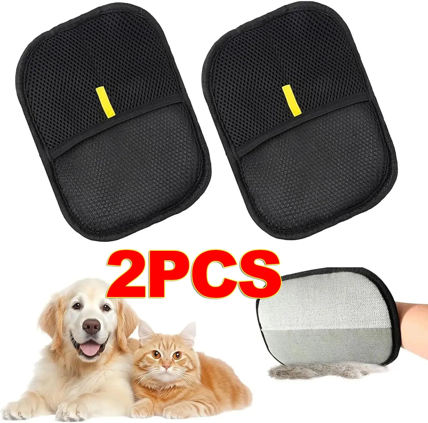 Luva removedora de pelos de animais de estimação, dupla face, luvas magnéticas para pele de gato e cachorro, para lavar, descascar, limpar carpetes e sofás