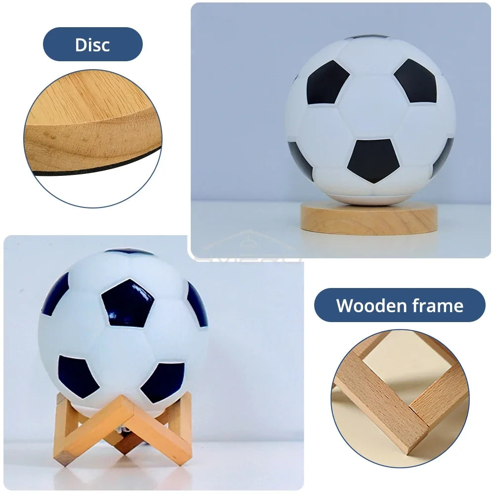 1 peça 3D luz noturna de futebol decoração de mesa de quarto lâmpada de futebol alimentada por bateria presente perfeito para adolescentes decoração lâmpada presentes