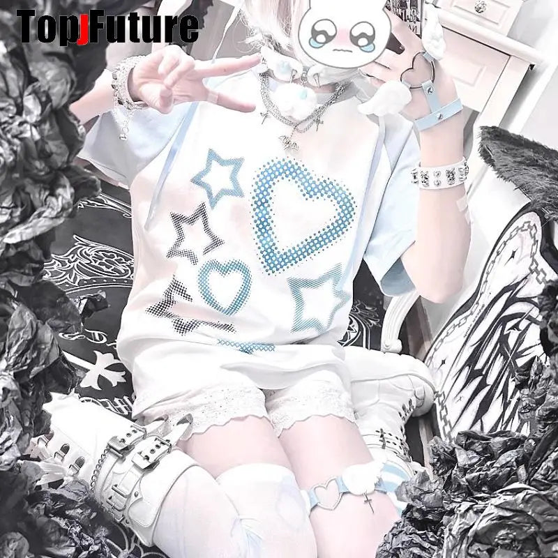 Mulheres Y2K Garota sangrenta punk Harajuku Gótico Lolita doente ferido colar curto Halloween cosplay adereços subcultura Gargantilhas Gargantilha