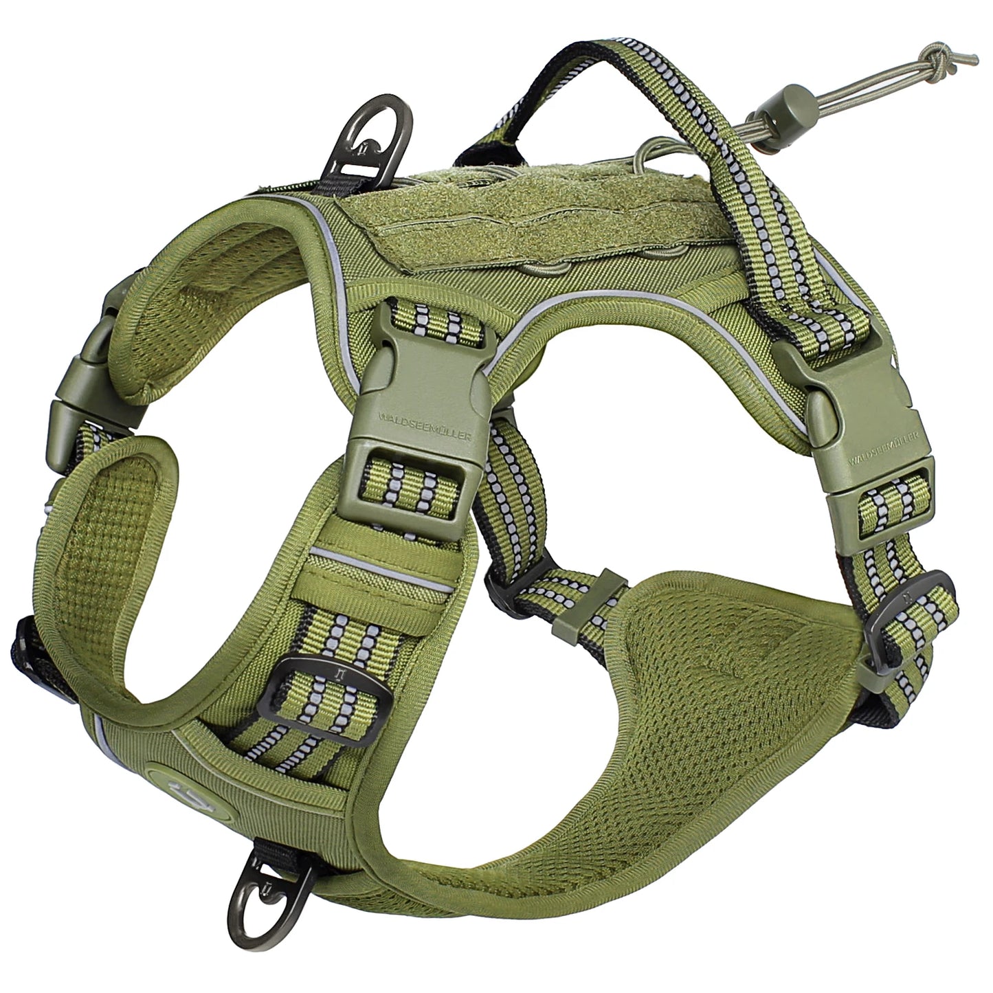 Arnês tático para cães, sem puxar, ajustável e respirável, colete MOLLE para cães de médio e grande porte, refletivo, militar