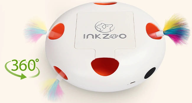 Brinquedos para gatos INKZOO, brinquedos interativos para gatos de interior, brinquedo interativo inteligente para gatinhos, brinquedo automático para ratos com 7 furos que mata toupeiras