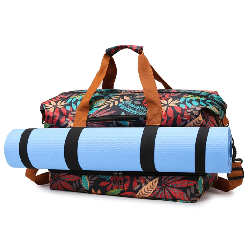 Bolsa de viagem masculina e feminina de grande capacidade para bagagem de mão, separação seco-molhado, bolsa esportiva de fitness, pacote de viagem de curta distância