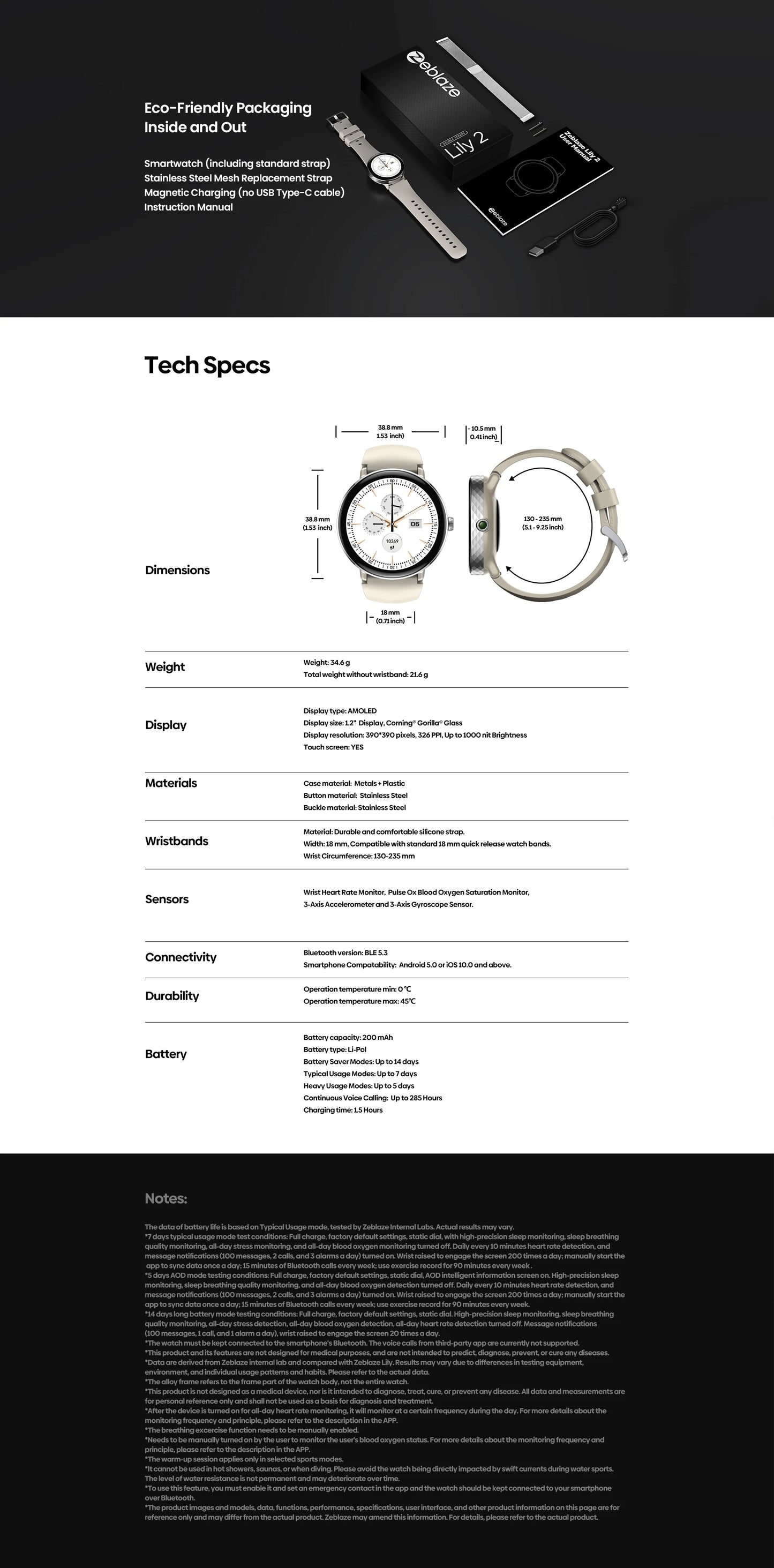 O NOVO Zeblaze Lily 2 2025, Smartwatch Feminino com Chamadas por Voz, Tela AMOLED de 1,2" e Pulseira Dupla, Relógio Inteligente Esportivo para Gestão da Saúde