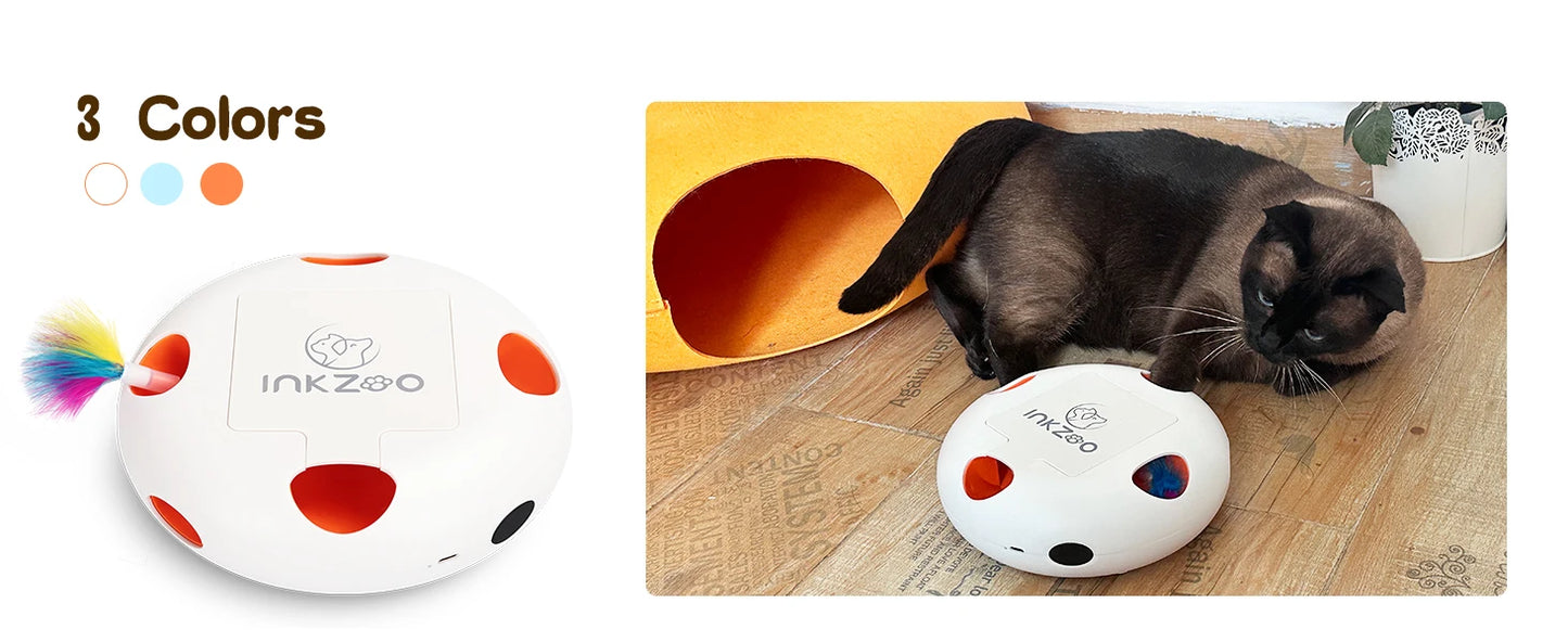 Brinquedos para gatos INKZOO, brinquedos interativos para gatos de interior, brinquedo interativo inteligente para gatinhos, brinquedo automático para ratos com 7 furos que mata toupeiras