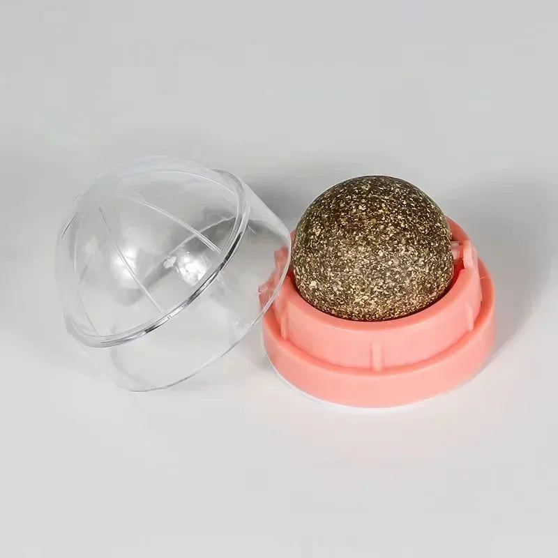 Brinquedo adesivo de parede para gatos Catnip, bola arranhadora, petiscos saudáveis e naturais, remove bolas para promover a digestão, petisco de grama para gatos
