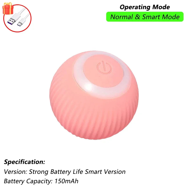 Bola de brinquedo interativa para gatos, bola rolante automática com cauda, brinquedo interativo inteligente recarregável para animais de estimação, rato inteligente para gatos