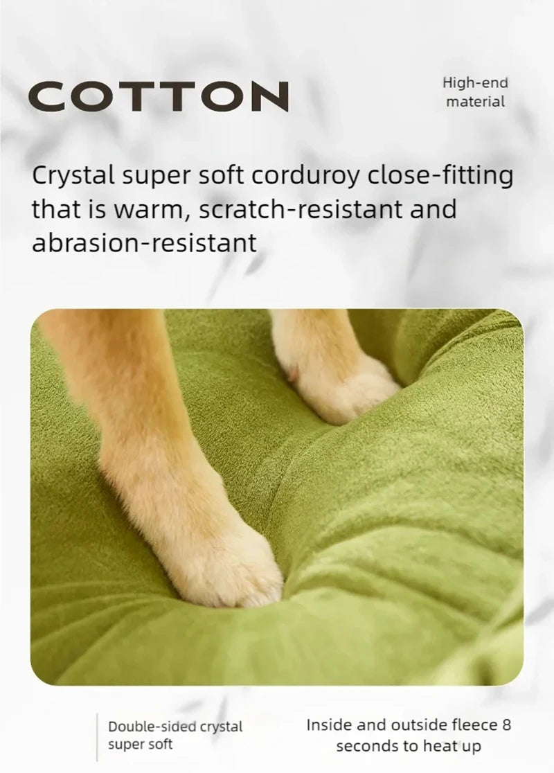 New dog bed with increased height and thickness, leaning against the mountain bed and pillow for neck protection, pet bed for sl