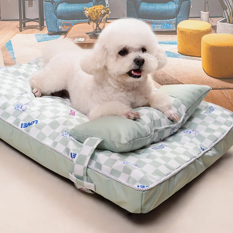 Cama removível e lavável para cães, cama de verão para gatos, tapete universal sazonal para animais de estimação, tapete para cães, tapete para dormir, suprimentos para animais de estimação