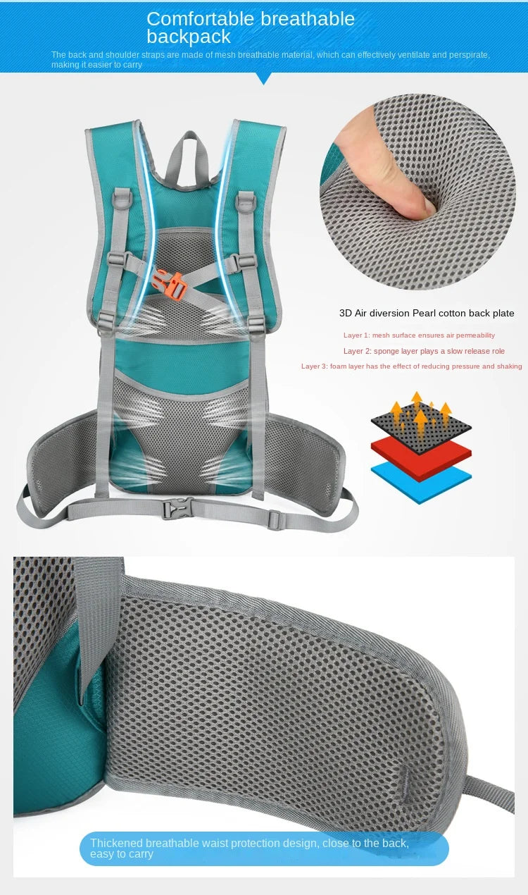 Mochila de hidratação para bicicleta 20L, masculina, à prova d'água, para ciclismo, esportes ao ar livre, viagens, caminhadas, trekking, MTB, mochila para bicicleta, bolsa d'água