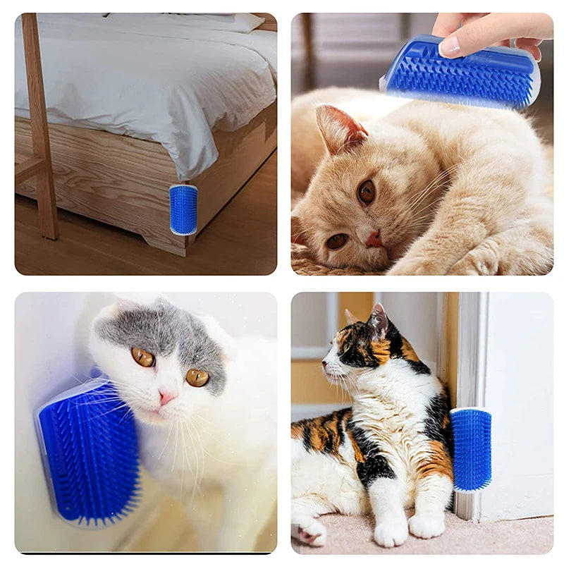 Escova para tosa de gatos, escova autopenteável para massagem de animais de estimação, escova removível para arranhar e esfregar, suprimentos de limpeza para tosa de animais de estimação