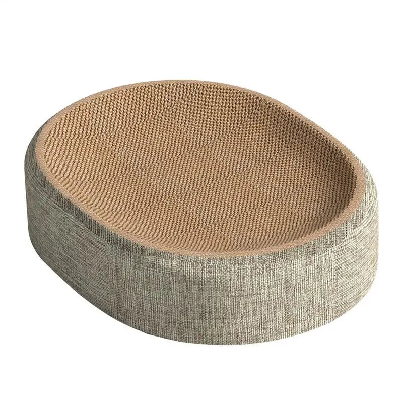 Arranhador oval para gatos, cama de sisal para arranhar, tapete de dormir multifuncional para animais de estimação, cama arranhadora para gatos descansarem