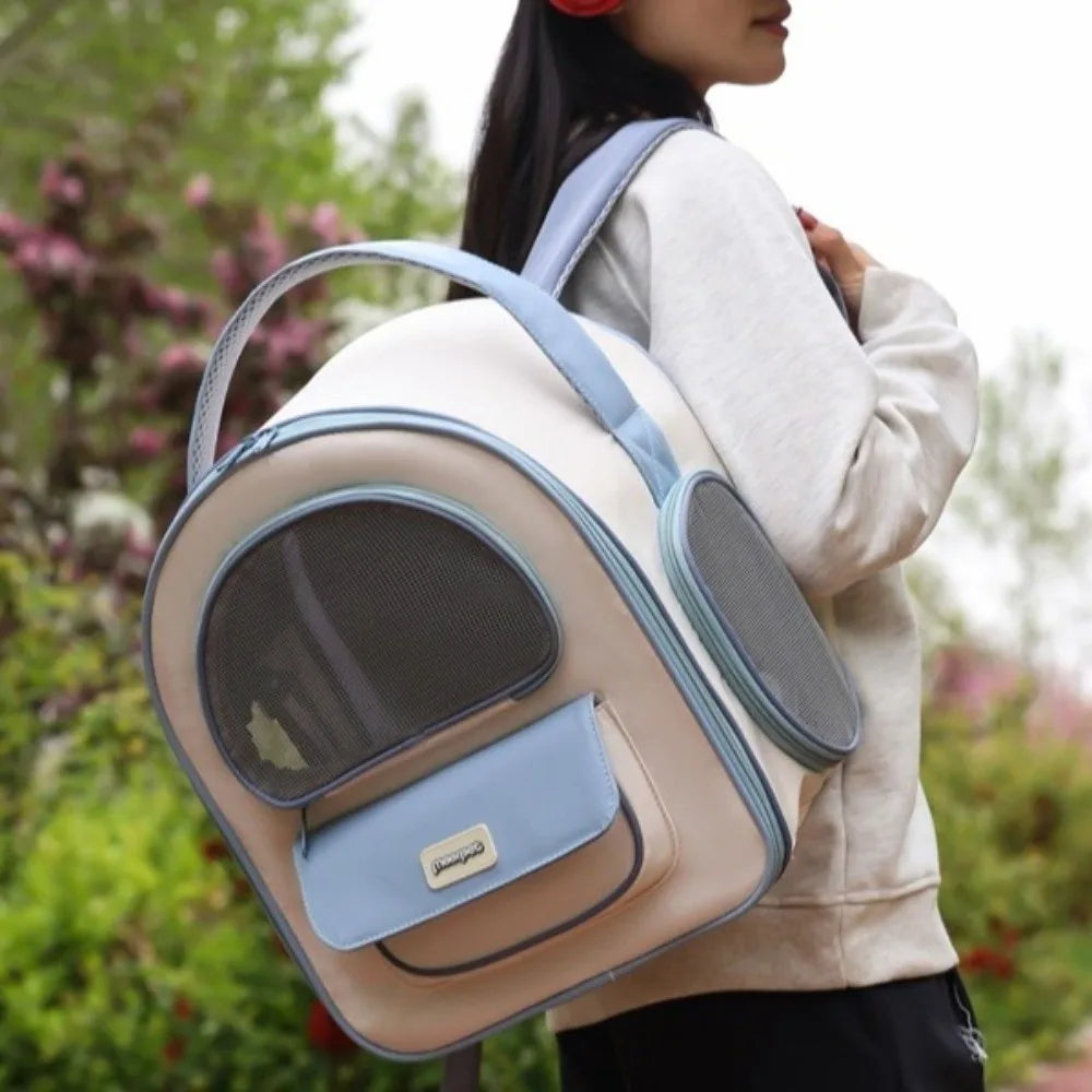 Wear-resistant Breathable Cat Bag Adjustable with Handle Portable Pet Bag Foldable Detachable Support Plate Pet Transport Bag
