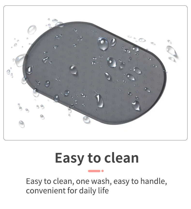 Tapetes para refeições de animais de estimação disponíveis em 6 cores, tapetes para alimentação de cães, tapetes para alimentação de cães de estimação, material de silicone, formato oval, fácil de limpar