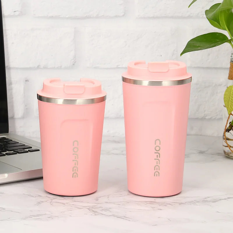 Caneca térmica de viagem de aço inoxidável 380/510ml para café, à prova de vazamento, garrafa térmica, chá, café, garrafa térmica a vácuo, copos isolados, quente