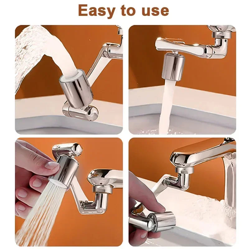 Extensor de torneiras com rotação universal de 1080°, cabeça de pulverizador, braço de robô de cozinha, extensão de torneira, aerador, misturador, borbulhador, bico de torneira de água