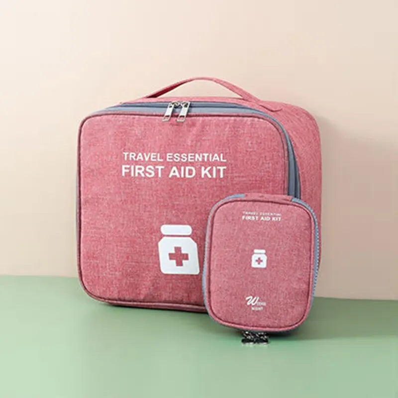 Kit de primeiros socorros para a família, 1 peça, portátil, para viagem, para uso externo, bolsa de armazenamento de medicamentos em camadas, grande capacidade, para uso doméstico