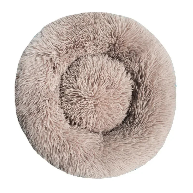 Cama redonda para animais de estimação para cães grandes, médios e pequenos, cama macia para gatos, cama longa e macia para cães, casa para cães, casa quente para dormir no inverno