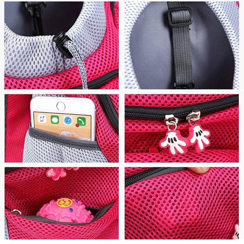 Mochila para transporte de cães de estimação, bolsa portátil para transporte de cães, mochila para transporte de cães, bolsa de ombro duplo para viagem, conjunto de viagem para cães