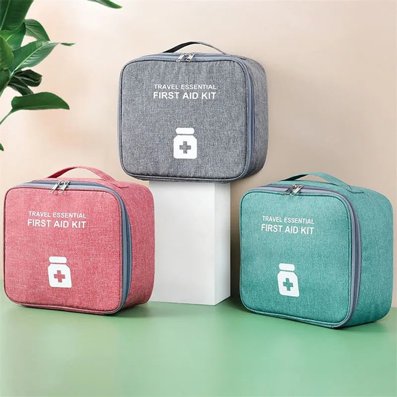 Kit de primeiros socorros para a família, 1 peça, portátil, para viagem, para uso externo, bolsa de armazenamento de medicamentos em camadas, grande capacidade, para uso doméstico