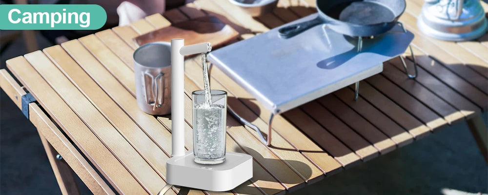 Bomba de água de galão, dispensador elétrico portátil de água para acampamento doméstico, garrafa de água potável automática inteligente, bomba de galão