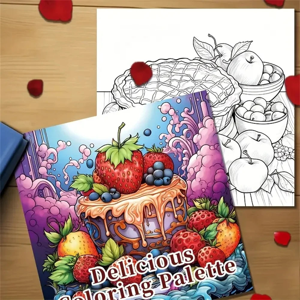 1 peça livro de colorir de arte com 22 páginas, presente para festa de aniversário, alívio do estresse, matar o tempo, grafite, pintura, desenho, livro de arte