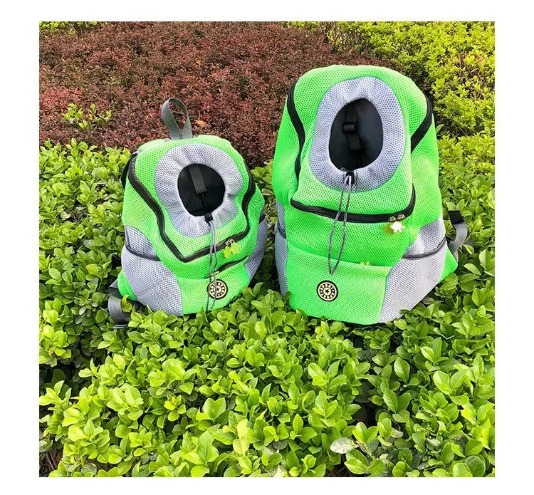 Nova mochila de viagem portátil com dois ombros, bolsa para transporte de cães de estimação, bolsa frontal de malha
