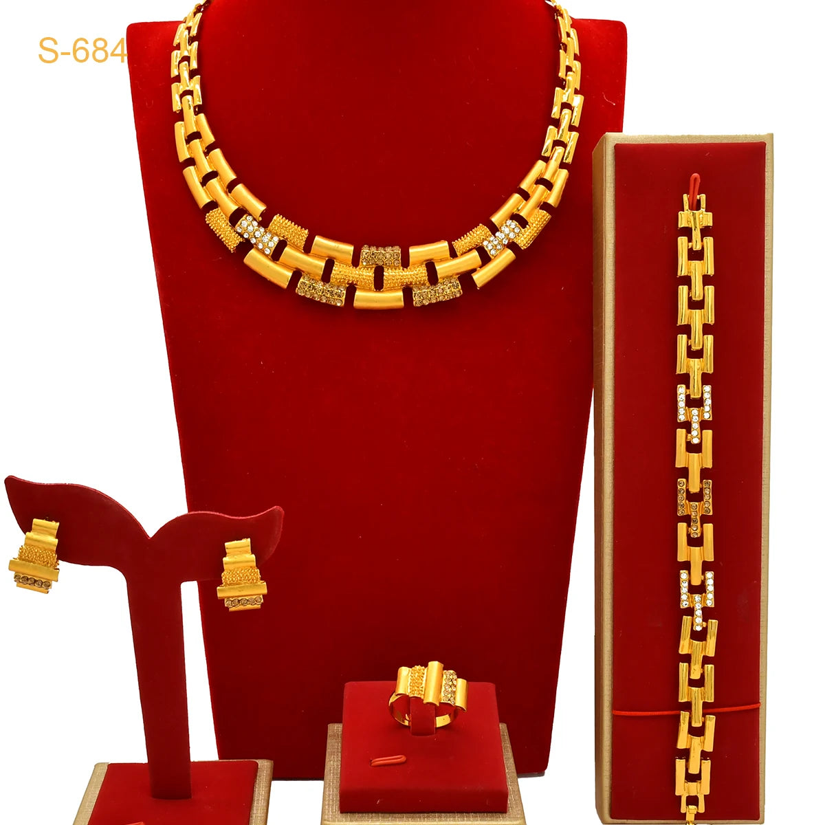 XUHUANG Conjunto de colares com correntes de ouro 24k, moda nupcial africana, joias de noivado indianas para presentes de festa de casamento em Dubai