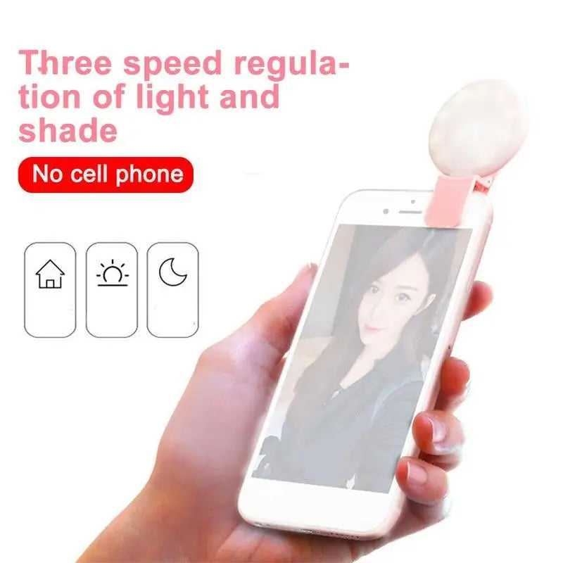 Luz de preenchimento universal para selfies em celulares, lâmpada LED portátil para vídeos ao vivo, acessórios para smartphones e iPhone, luz com clipe de carregamento USB