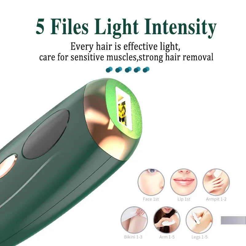 Sistema de depilação IPL para mulheres 990000 flashes Dispositivo depilador a laser permanente indolor para corpo, biquíni e removedor de pelos faciais em