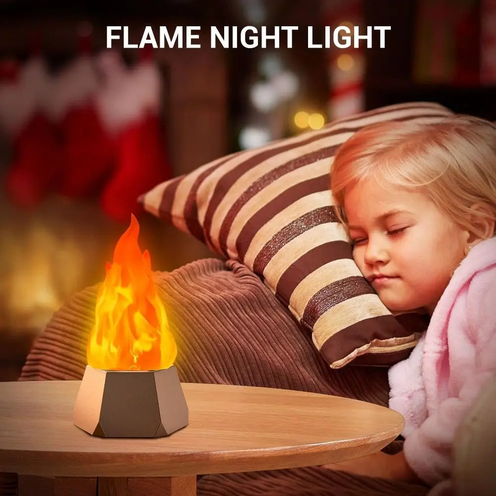 Lâmpada de chama piscante recarregável USB, 35 horas de autonomia, economia de energia, luz noturna de fogo falso 3D, bateria recarregável, 3 modos