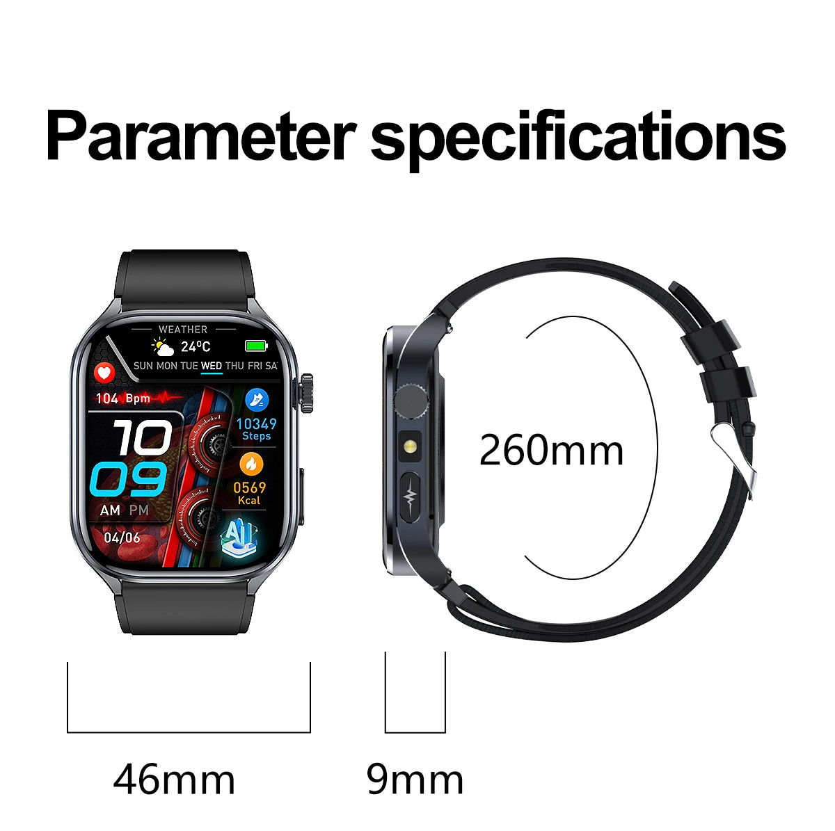 Novo relógio inteligente masculino 2025, pressão arterial, saúde, oxigênio no sangue, ácido úrico, lipídios, rastreador de fitness, relógios Bluetooth, chamada, ECG, smartwatch