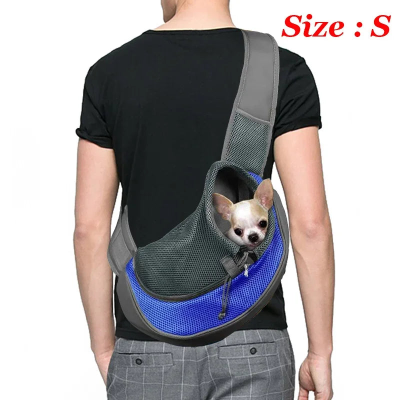 1 peça mochila para cachorro, bolsa de viagem transversal de malha respirável para filhotes, gatos, caminhadas e acampamentos