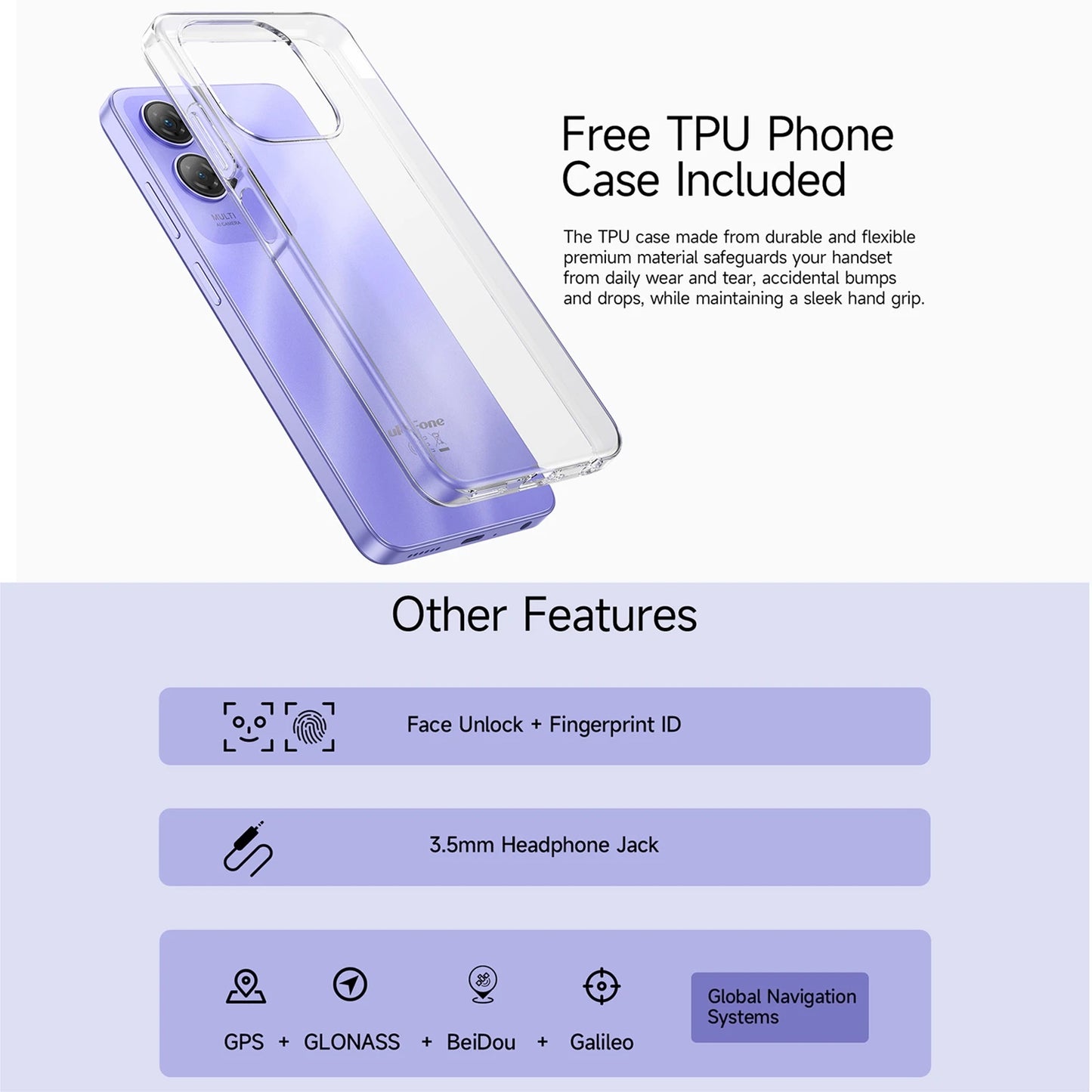Smartphone Ulefone Note 21 6,56" 90Hz 5000mAh Bateria 4GB+128GB Unisoc T606 Câmera 13MP 4G Android 14 Celular
