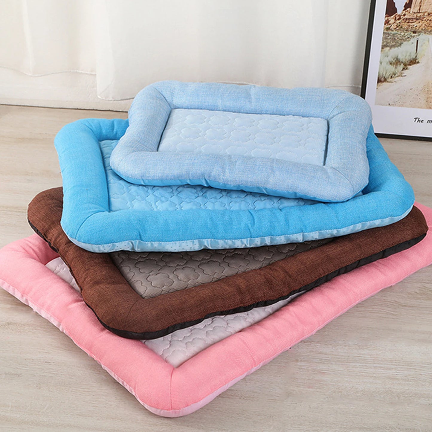 Tapete refrescante para animais de estimação, tapete respirável para dormir em cães e gatos, almofada para animais de estimação lavável e auto-refrescante para animais de estimação de pequeno e médio porte