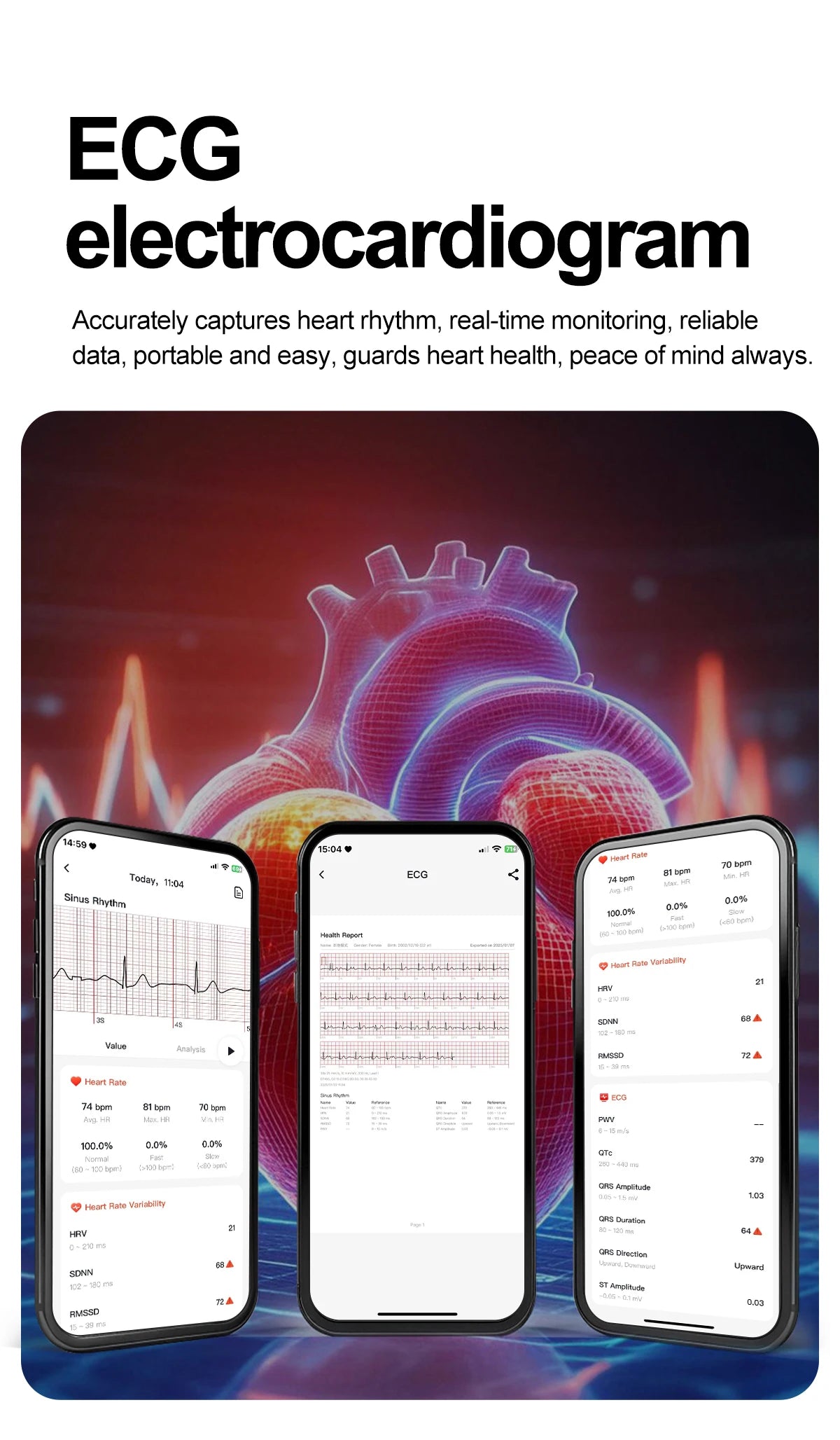 Novo relógio inteligente 2025 com rastreador de saúde, ácido úrico, lipídios, componentes sanguíneos, pressão arterial, ECG + PPG, relógio de análise corporal, relógio inteligente masculino