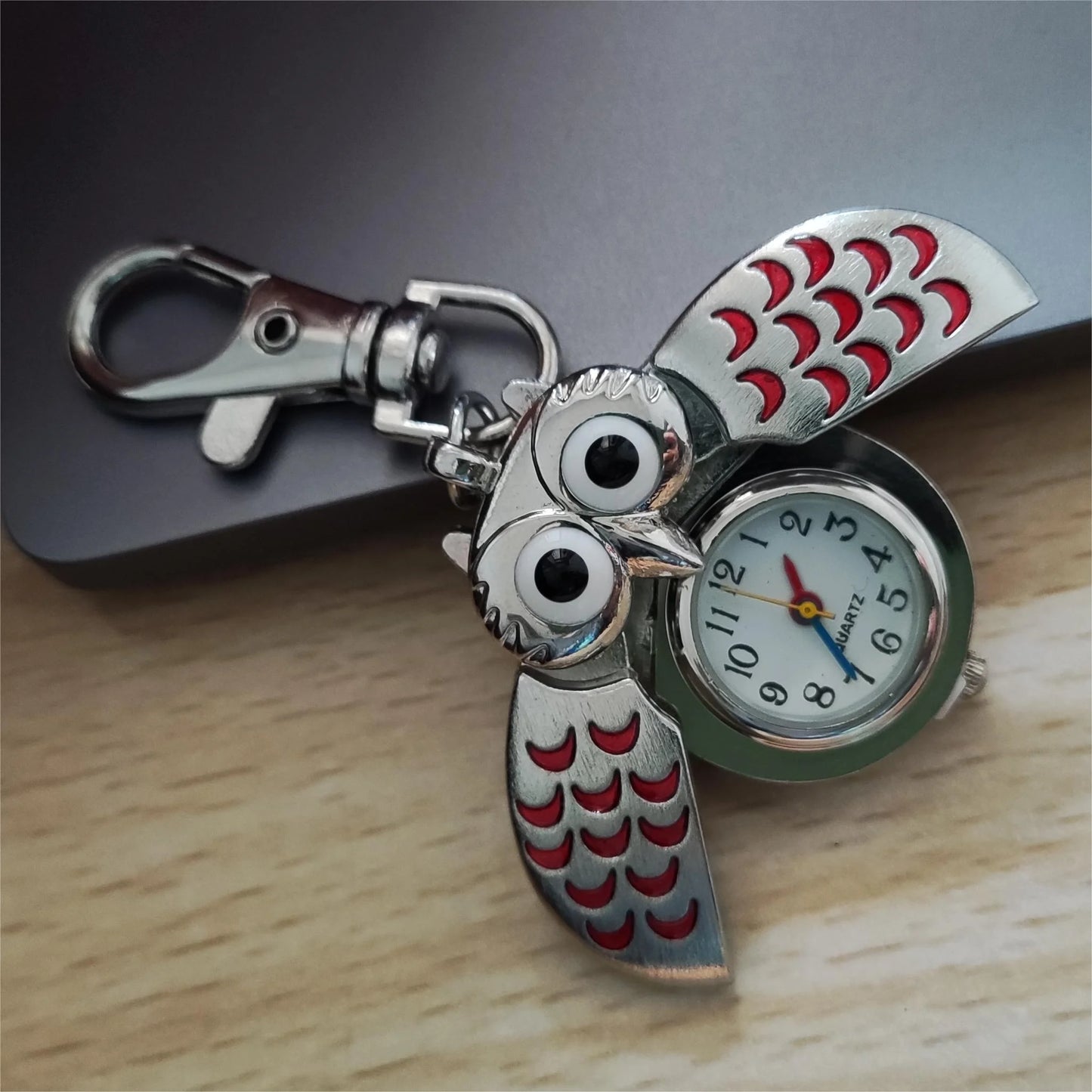 1 peça relógio de bolso criativo infantil retrô prateado com desenho animado, colar feminino, relógio de estudante, escola primária, chaveiro