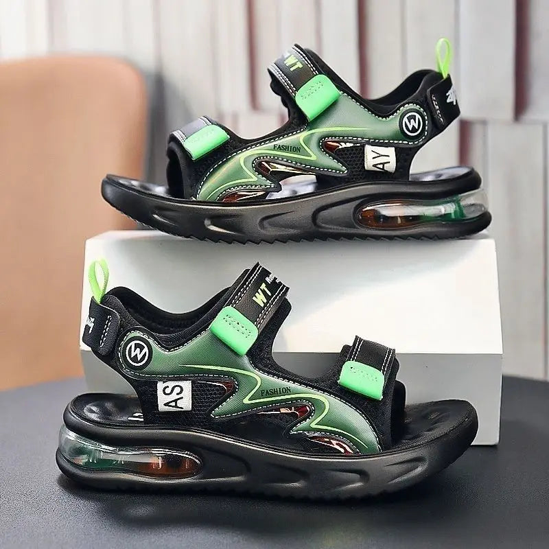 Sandálias infantis da moda 2025, sapatos para bebês, meninos, sola macia, antiderrapantes, sandálias para meninos e meninas, sapatos infantis para verão, praia, 3 a 14 anos