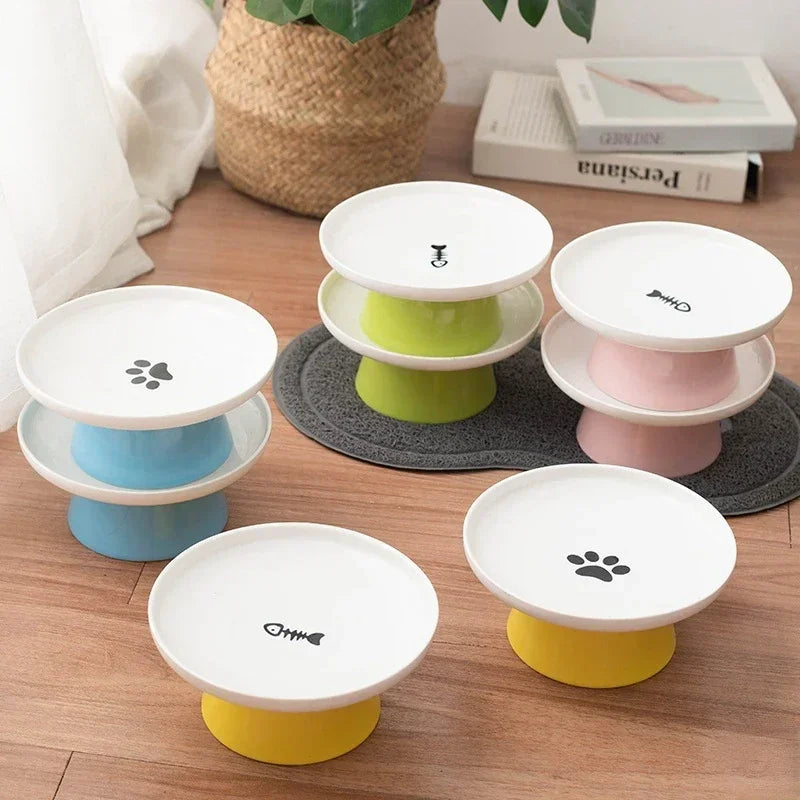 Tigelas para cães e gatos, tigelas de comida para animais de estimação, tigela de água para cães, tigela alimentadora para animais de estimação, gatos, cerâmica, gatinhos, tigela alimentadora, acessórios para pratos de animais de estimação