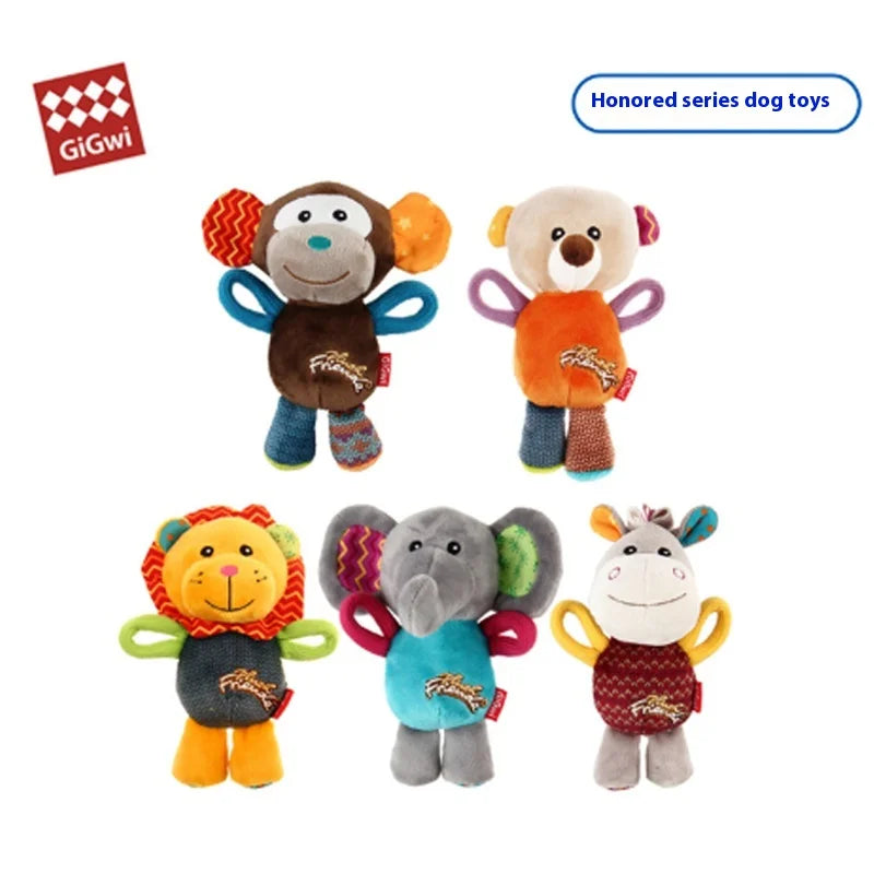 Brinquedo de pelúcia para cachorro GiGwi, série Honour, boneco com chamada de voz, alivia o tédio, cachorro de pequeno e médio porte, brinquedo com som para presente