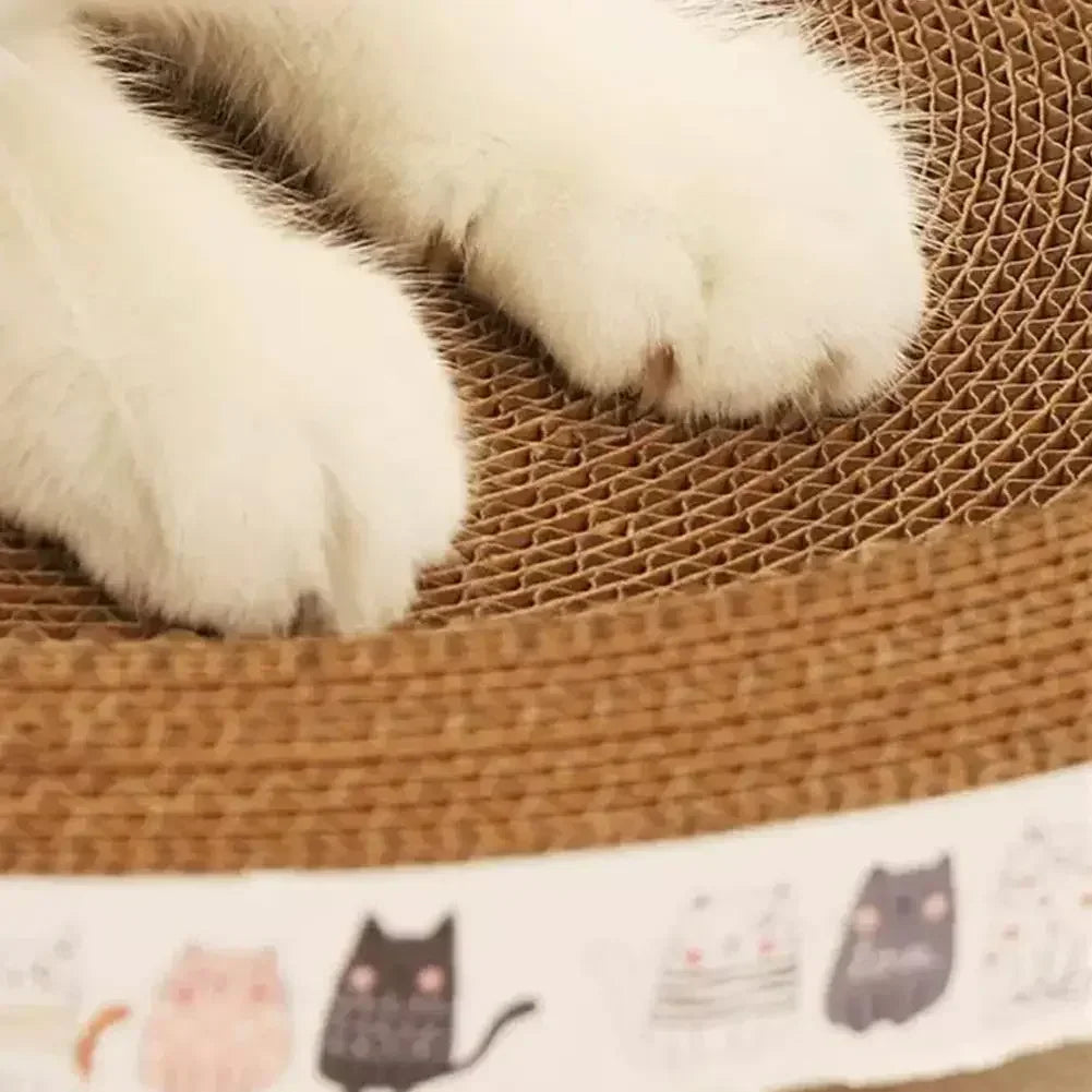 Cat Scratcher Cardboard Cat Scratcher Bed Corrugated Oval Cat Scratch Pad Board Claw Toys for Cats Wear-Resistant Cat Bed Nest