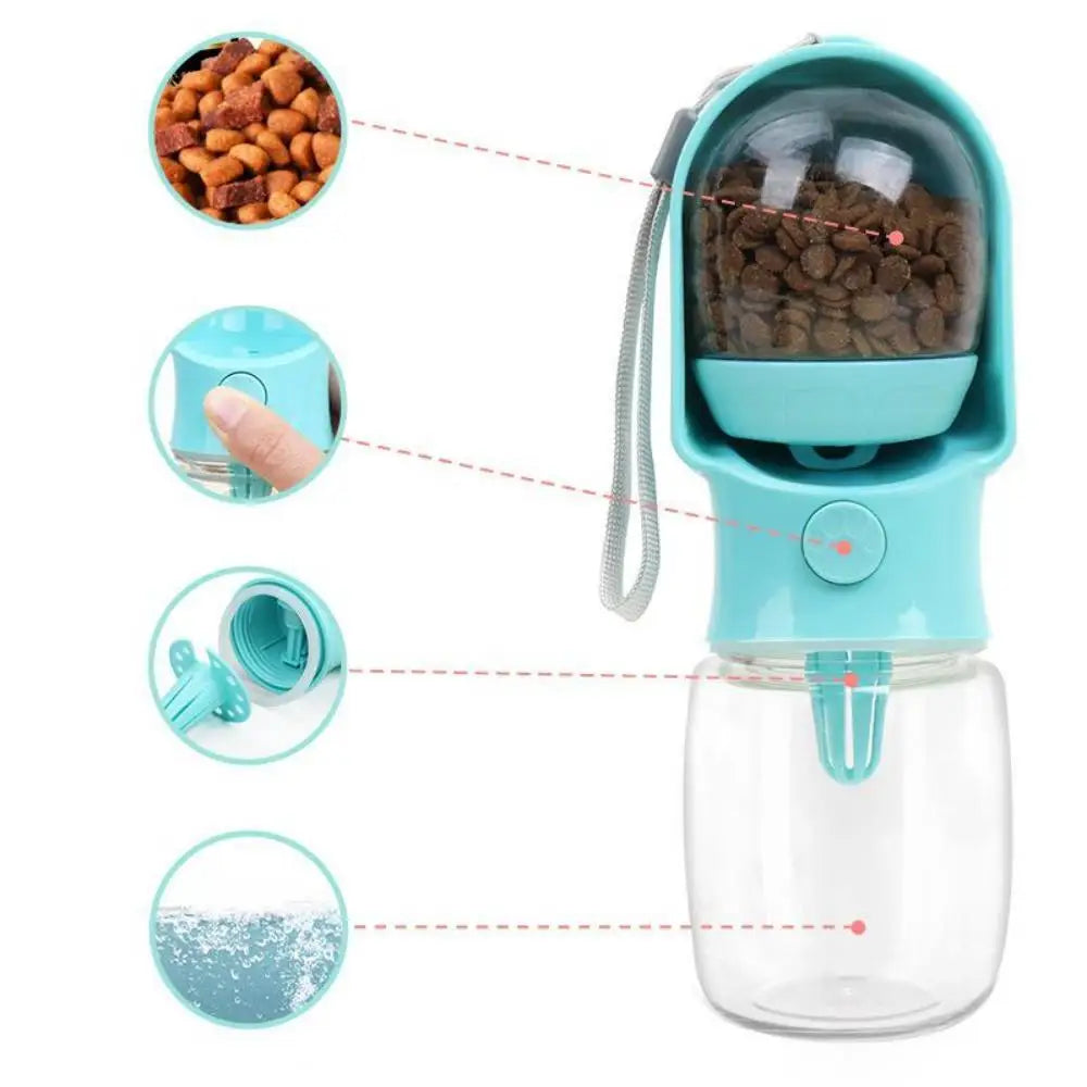 Food Grade Material Pet Water Bottle Food Storager Container Portable Pet Travel Feeder Bowl for Dog Cat Pet Supplies