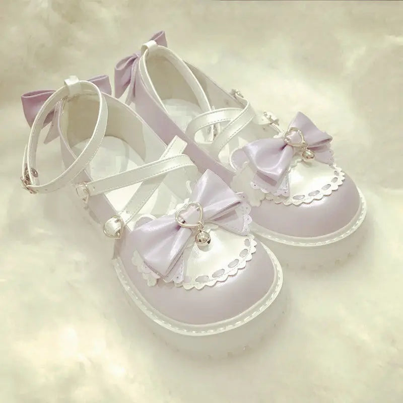 Novos sapatos Lolita Outono 2025 com laço fofo e macio para meninas selvagens estilo universitário JK uniforme cabeça redonda sapatos pequenos de couro sapatos kawaii
